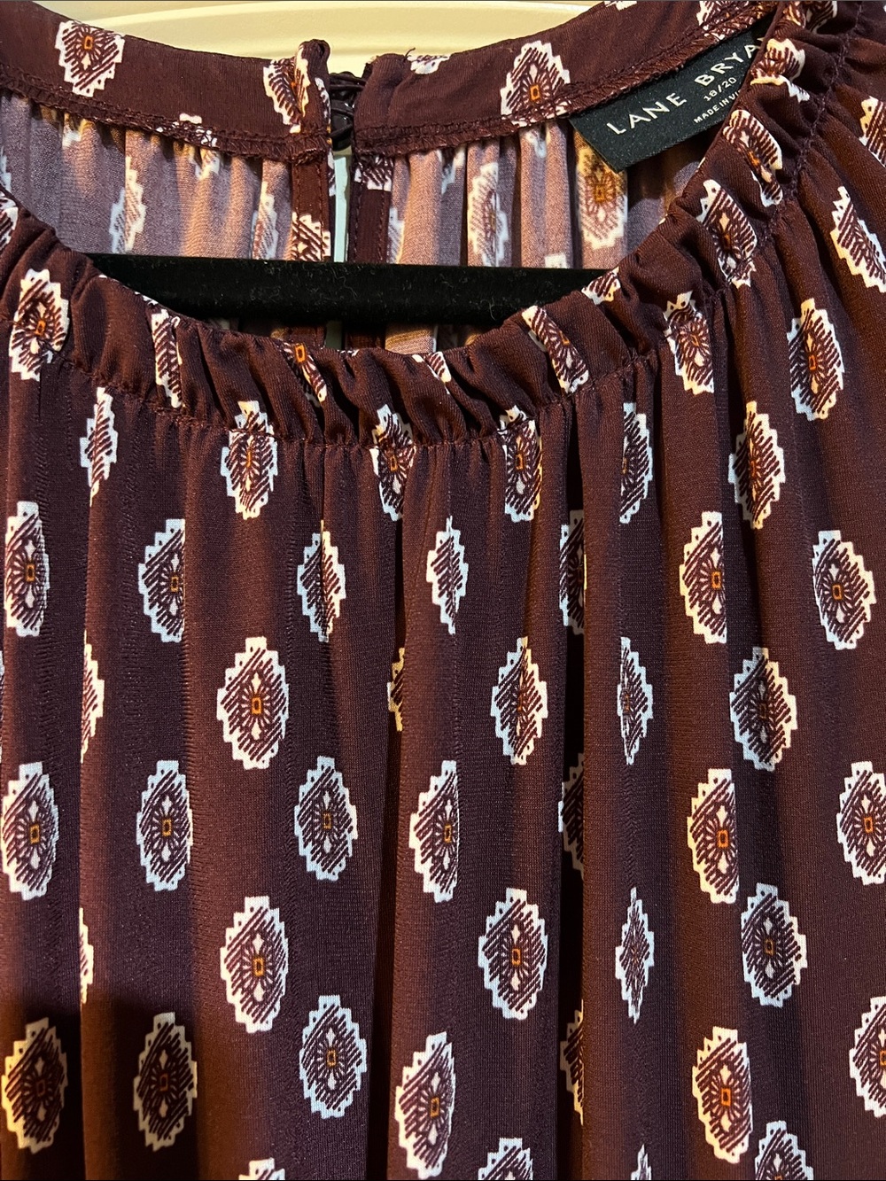 Lane Bryant Burgundy Printed Midi Dress with Drawstring Waist H334 - Picture 5 of 13
